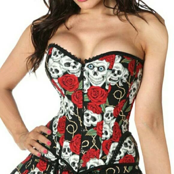 Living Dead Souls  Boned Waist Cincher with String Thong Sz XL NWOT - Picture 1 of 9